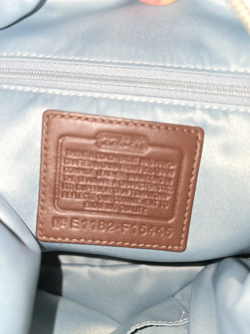 Coach Two-Tone Cream and Brown Leather Satchel